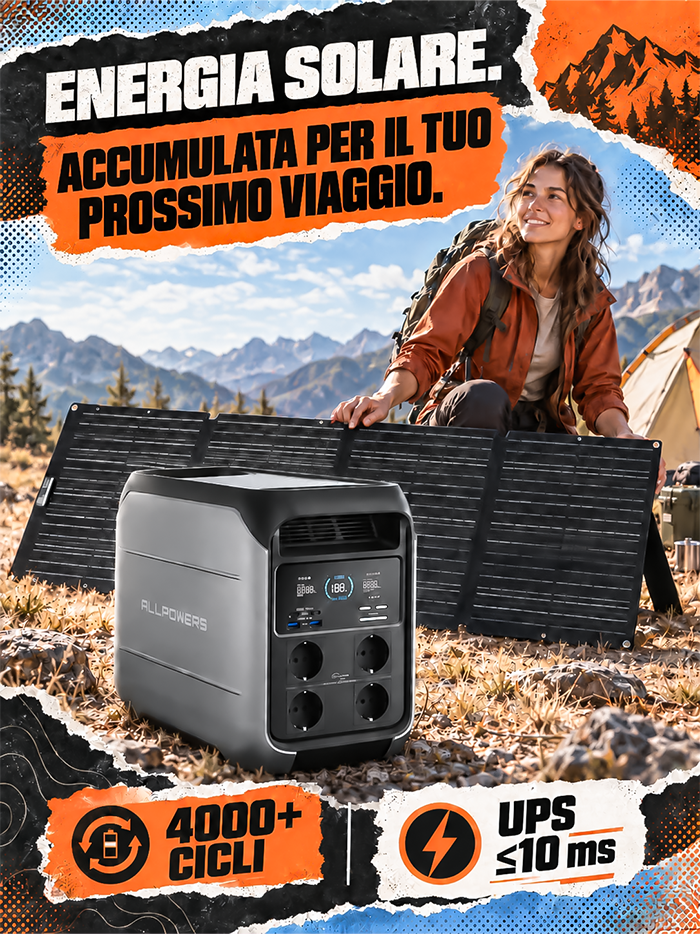 P1800 Centrale Elettrica Portatile 1800W 1024Wh LiFePO4 Batteria