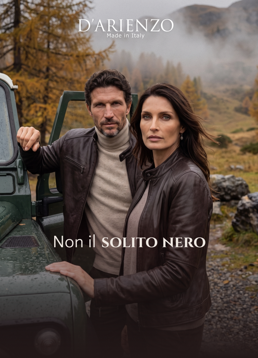 Non il solito nero: Hamilton e Linda in pelle testa di moro, D’Arienzo Made in Italy.
