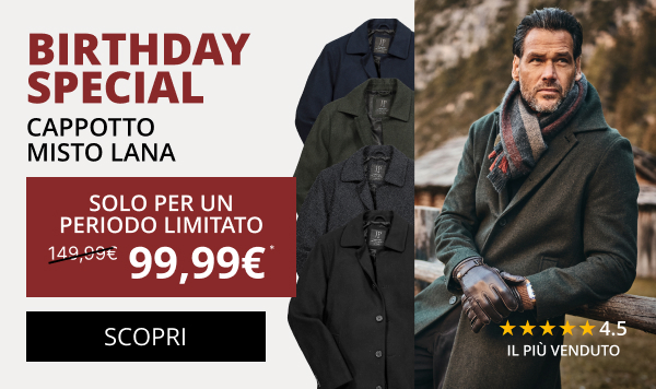 Birthday Special - Cappotto misto lana 99,99 €