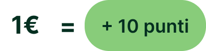 10 punti per ogni 1 euro speso