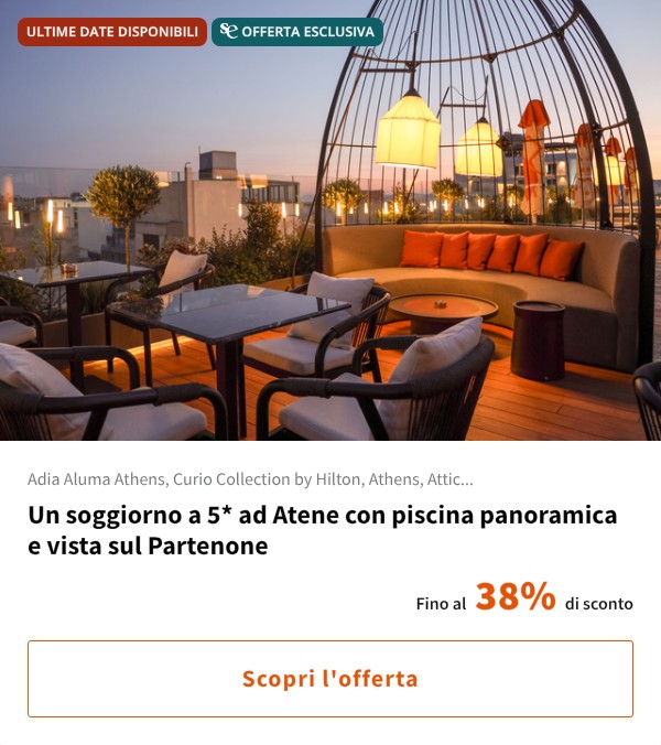 Un soggiorno a 5* ad Atene con piscina panoramica e vista sul Partenone