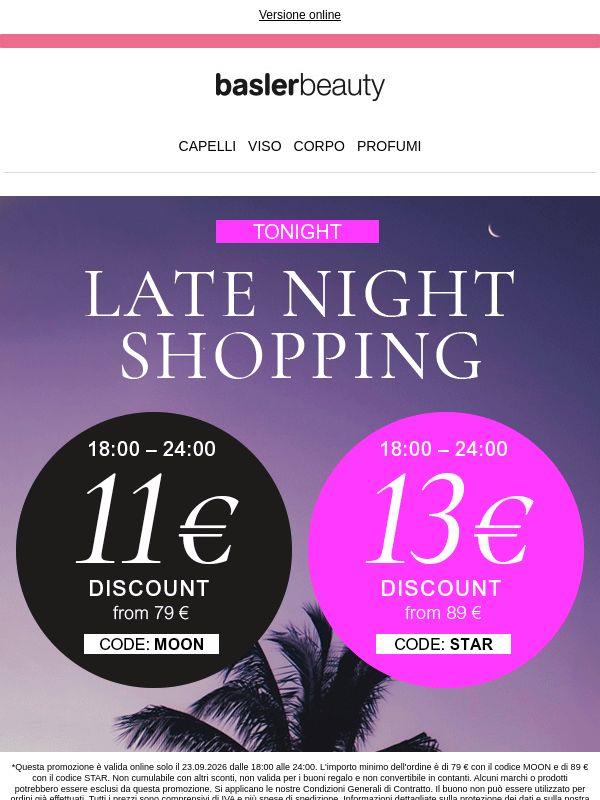 Shopping notturno: fino al 13 € di sconto solo stasera