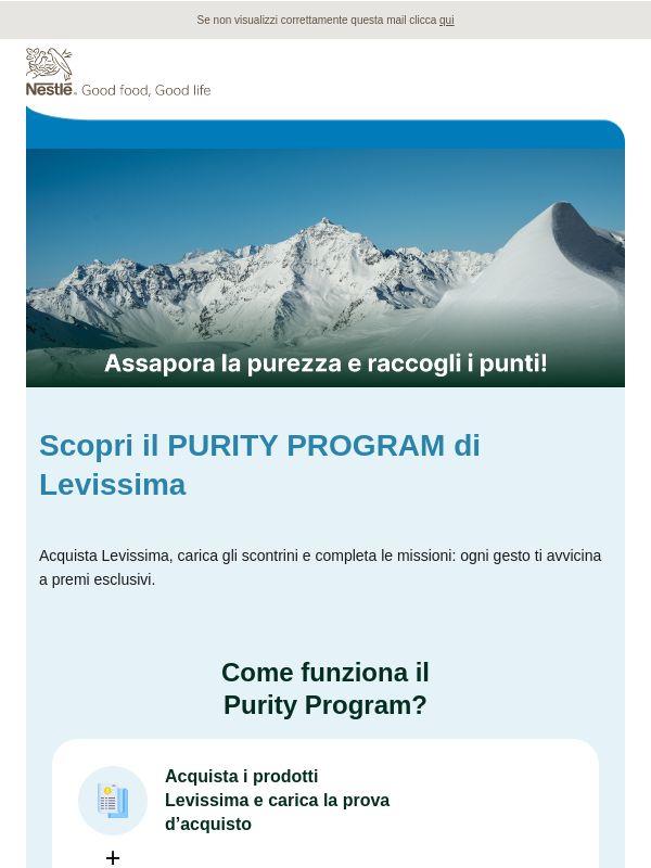 🏔️ Inizia la scalata con il Purity Program Levissima