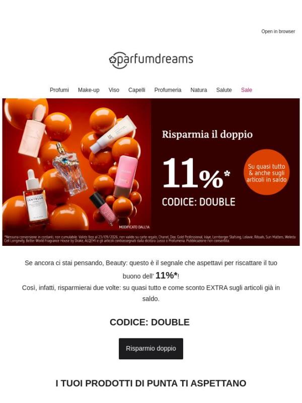 Ultima occasione: risparmio doppio dell’11%* ⏳