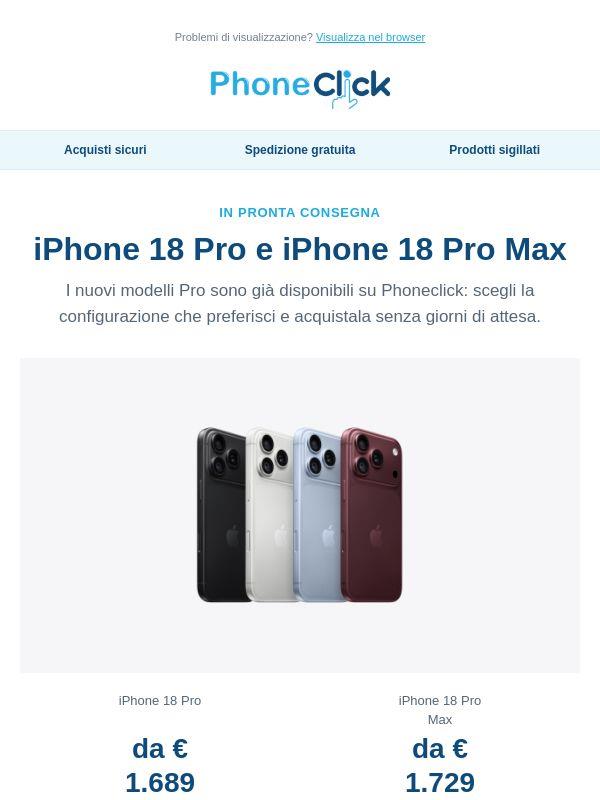 💣 Niente attese: iPhone 18 Pro e Pro Max disponibili ora
