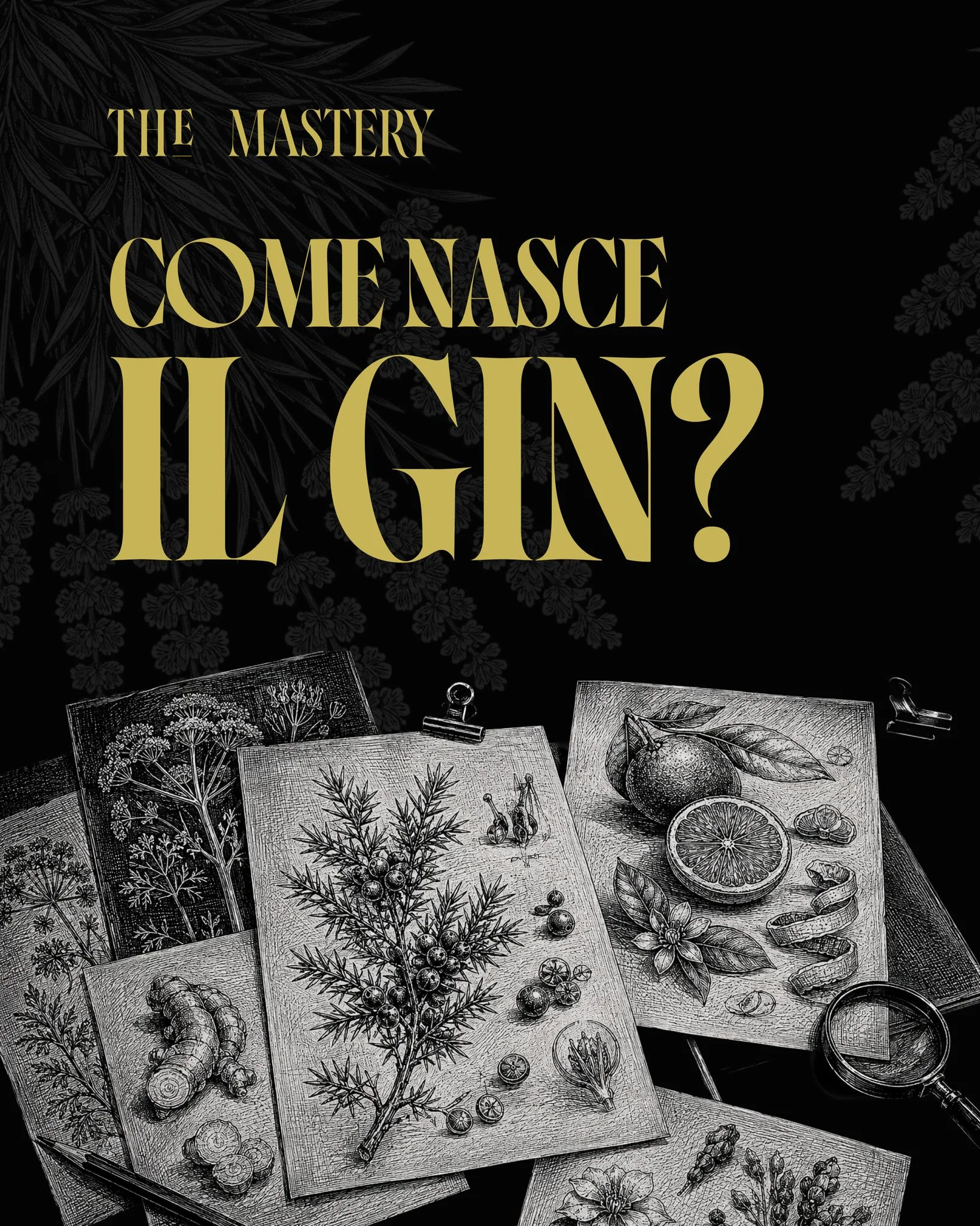 Come nasce il gin? Tavole botaniche illustrate con ginepro, agrumi e radici — GIN NIRO