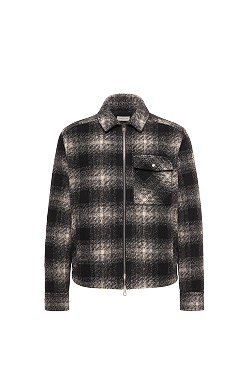 Camicia con zip in jersey a quadri