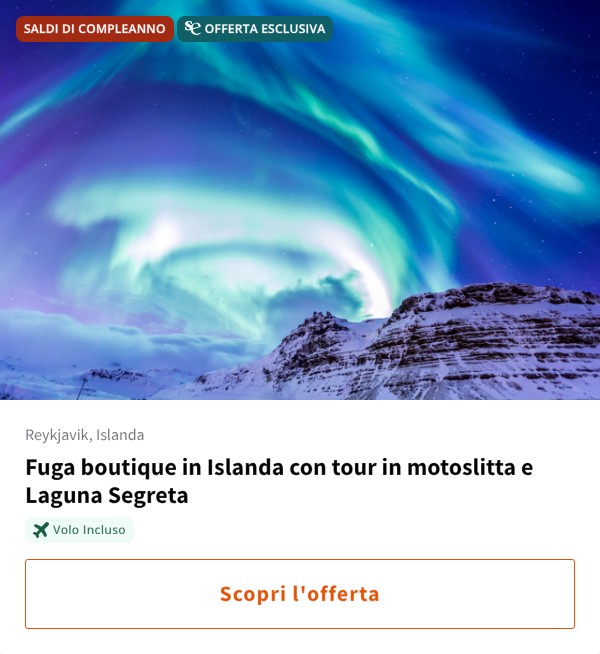 Fuga boutique in Islanda con tour in motoslitta e Laguna Segreta