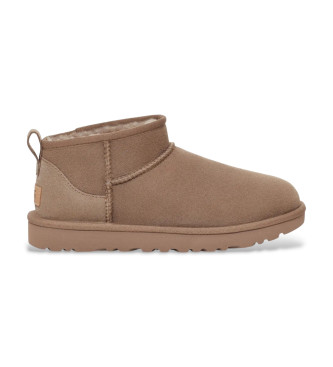 Stivaletti Classic Ultra Mini in pelle color tortora