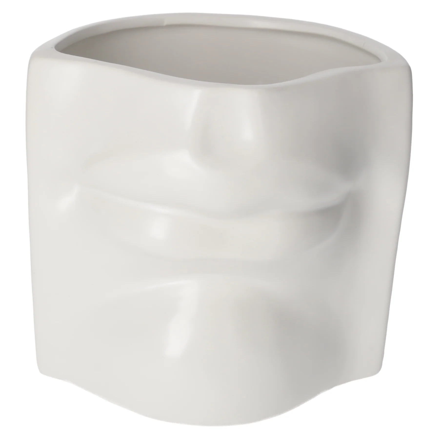 Image of Vaso Bocca in Ceramica Bianca Opaca
