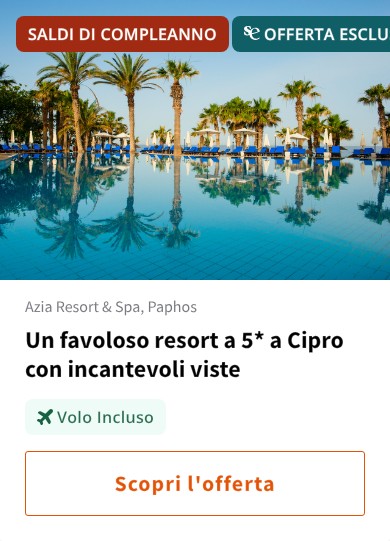 Un favoloso resort a 5* a Cipro con incantevoli viste