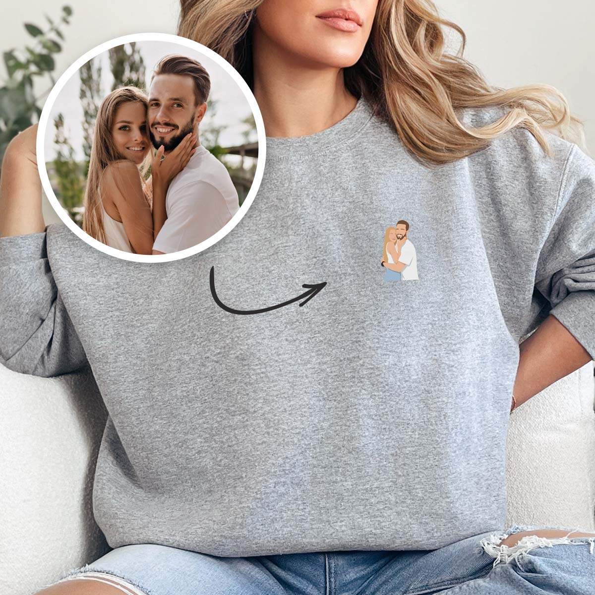 Image of Felpa Personalizzata con piccola Illustrazione
