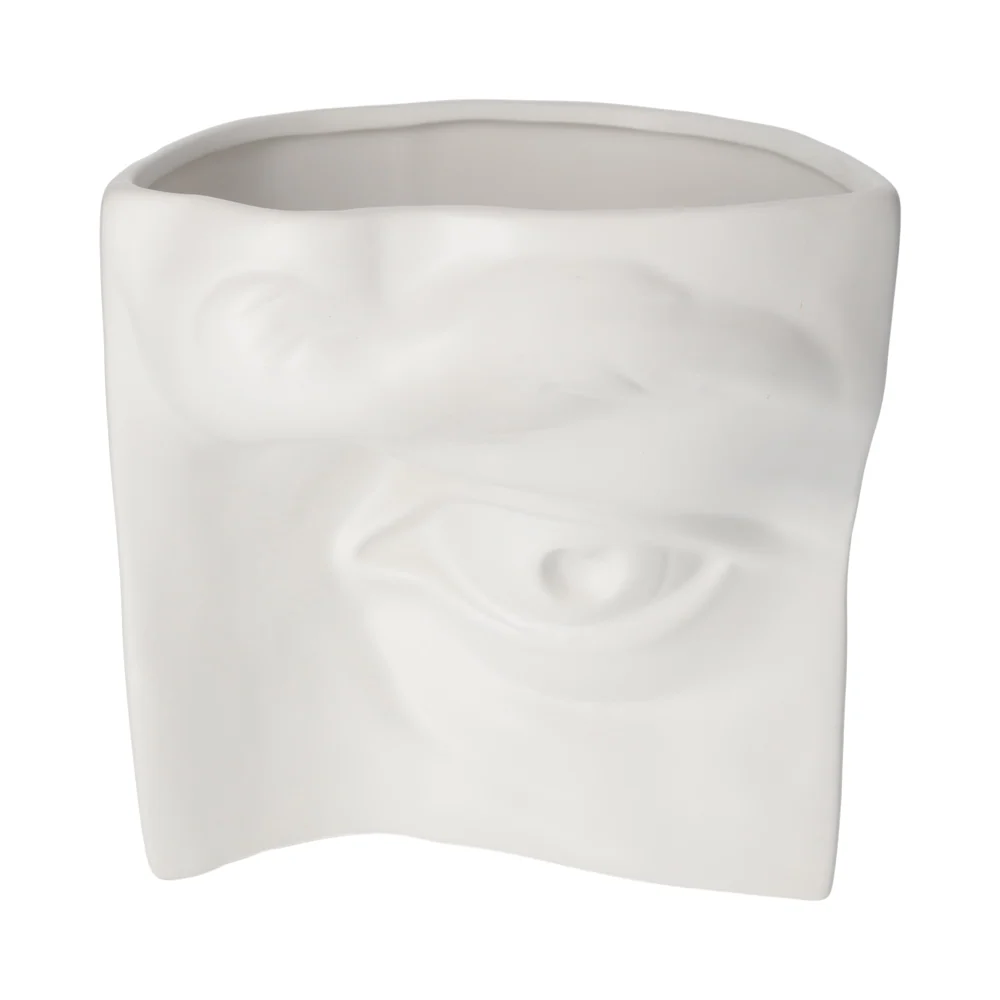 Image of Vaso in Ceramica Bianca Opaca a Forma di Occhio
