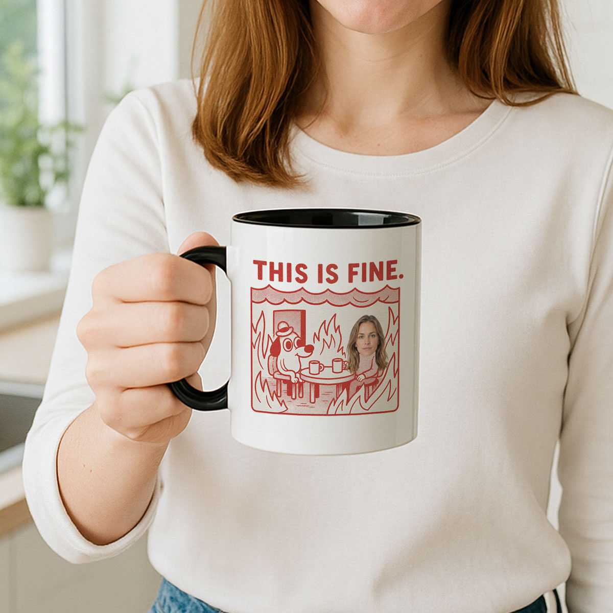Image of Tazza Personalizzata con Foto - This is Fine Meme