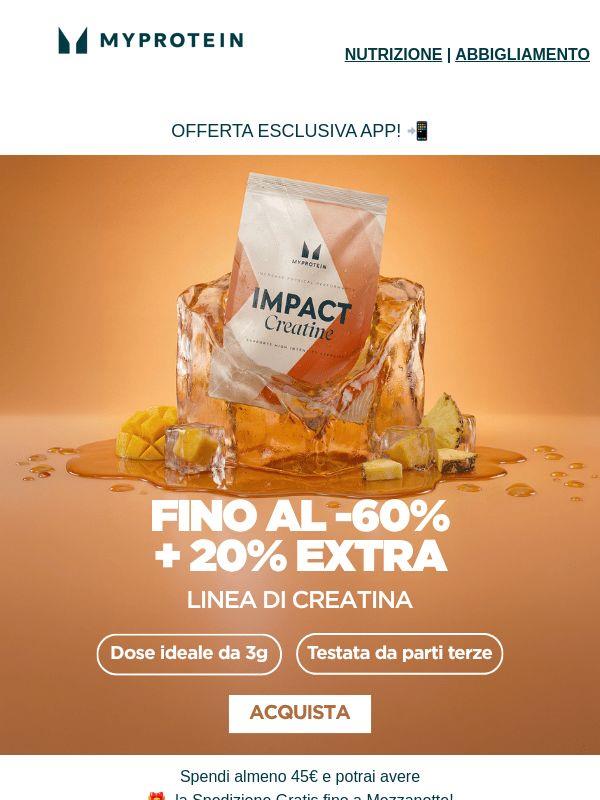 Fino al -50% + 20% Extra sulla Creatina 🔥