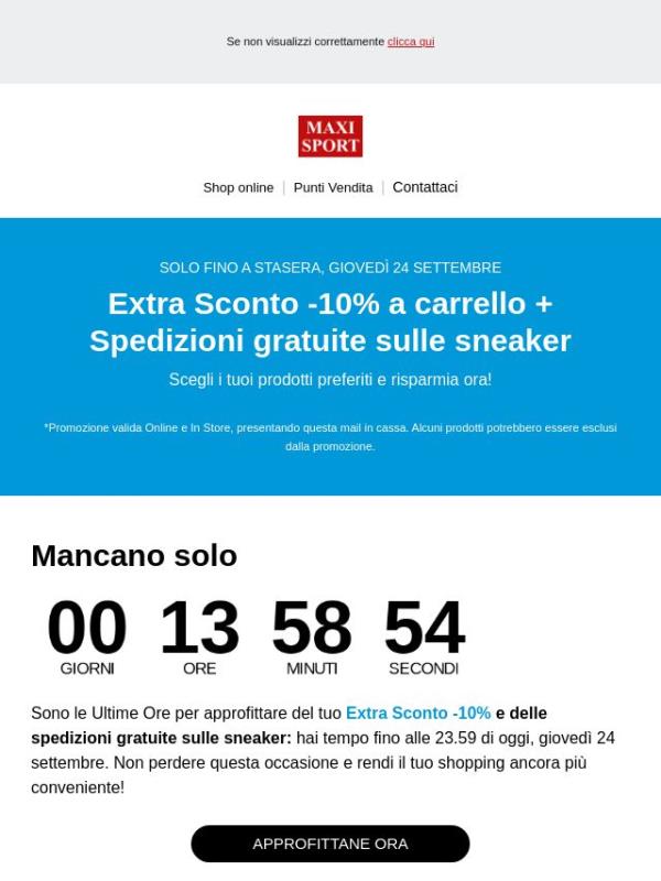 ⏳ ULTIME ORE: il tuo Extra Sconto termina stasera!