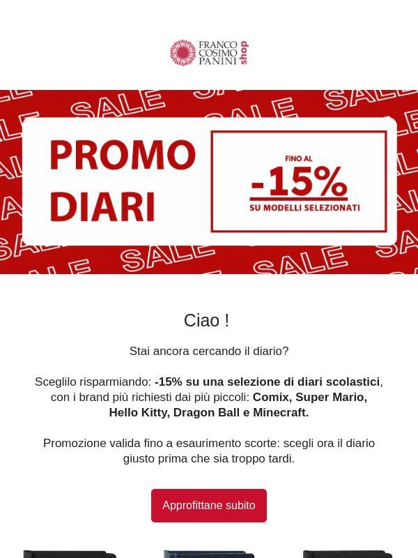 📚 Fino al -15% sui diari per la scuola