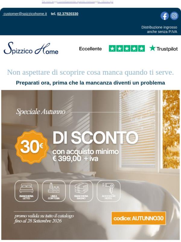 -30 € sul tuo prossimo ordine Fino al 28 Settembre ⏰ Shop Now 👈