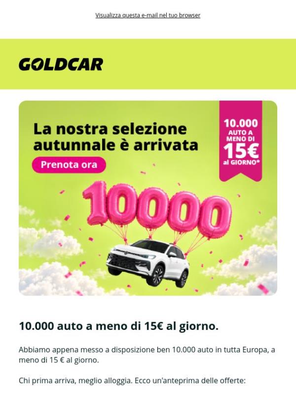 10.000 auto sono appena scese in pista! 🚨