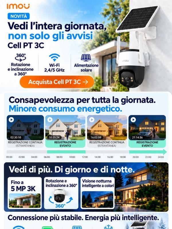 ☀️ Scopri Cell PT 3C — monitoraggio continuo con AOV 3.0, Wi-Fi 2,4/5 GHz e la libertà dell’alimentazione solare