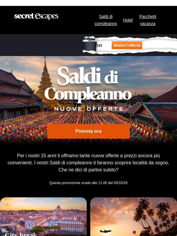 Saldi di compleanno: Fino al 50%