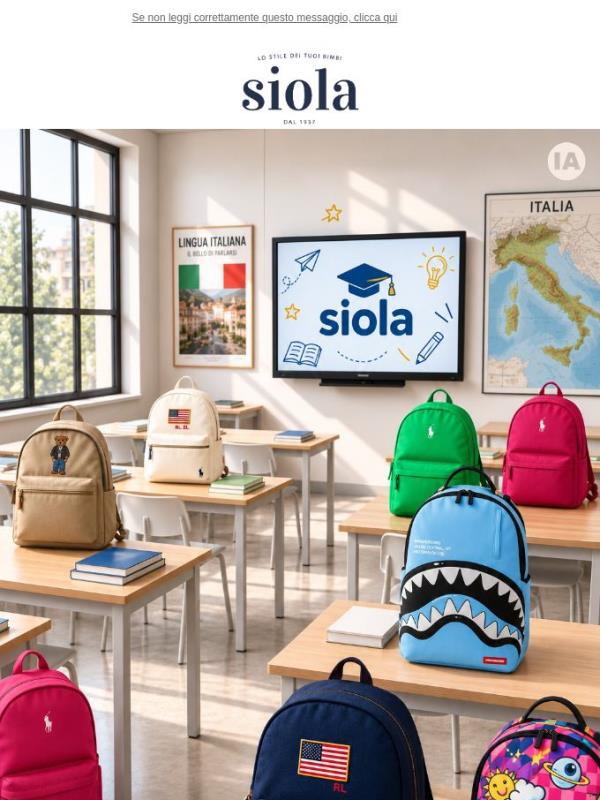 🎒 Ultima chiamata Back to School: scegli il nuovo zaino da Siola 🛎️