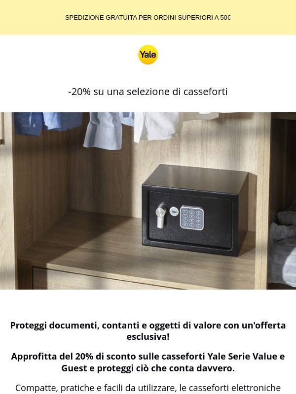 Non perdere il 20% di sconto sulle casseforti Yale!