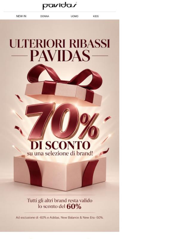 ULTERIORI RIBASSI PAVIDAS: fino al -70% ✨