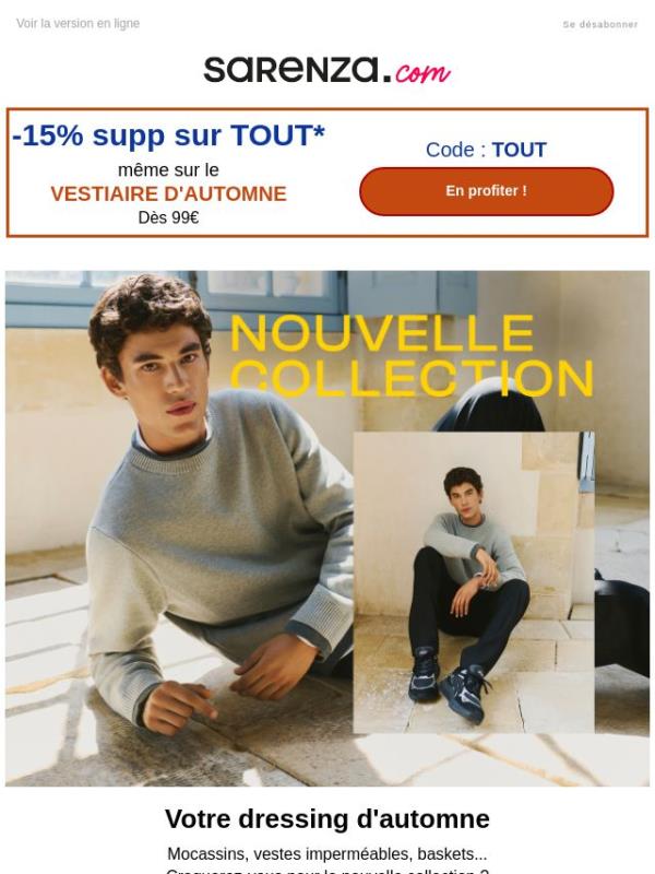🍂 -15% supp sur TOUT* votre dressing d'automne dès 99€ !