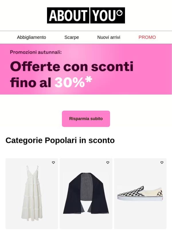 Offerte fino al 30% di sconto
