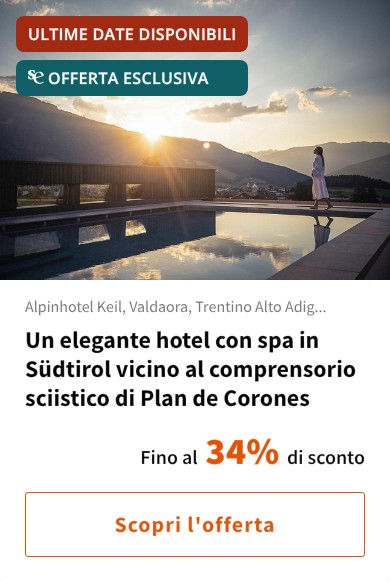 Un elegante hotel con spa in Südtirol vicino al comprensorio sciistico di Plan de Corones