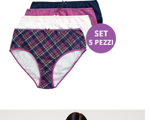 Confezione da 5 slip in vari colori e motivi