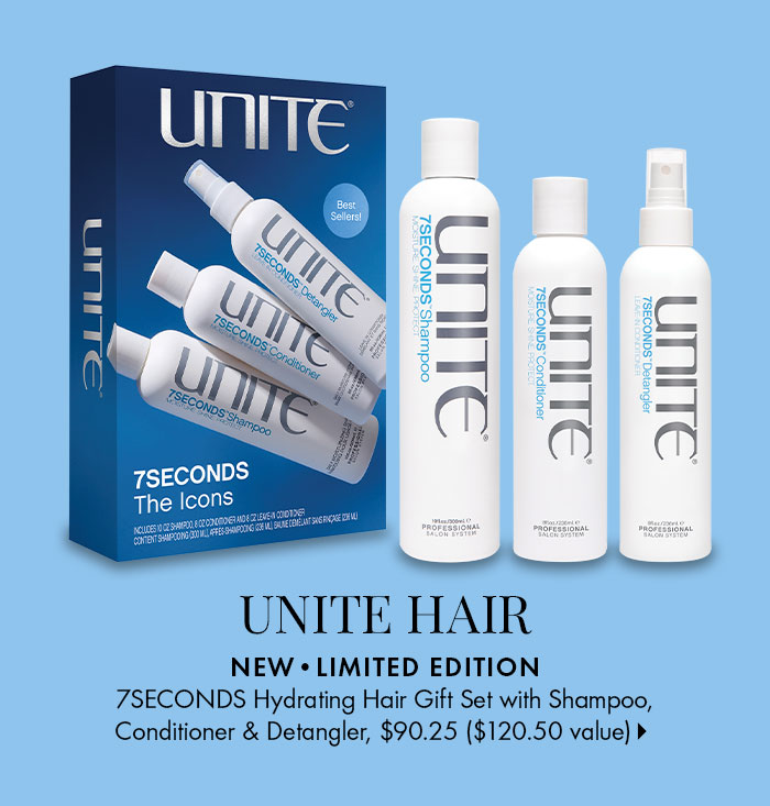 UNITE Hair 7SECONDS Hydrating Hair Gift Set with Shampoo, Conditioner & Detangler