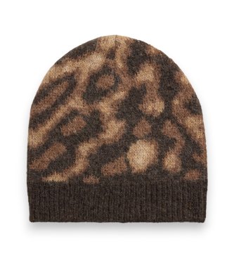 Berretto di maglia con motivo animalier ocelot