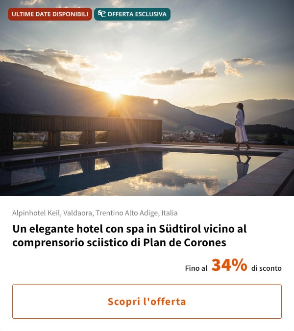 Un elegante hotel con spa in Südtirol vicino al comprensorio sciistico di Plan de Corones