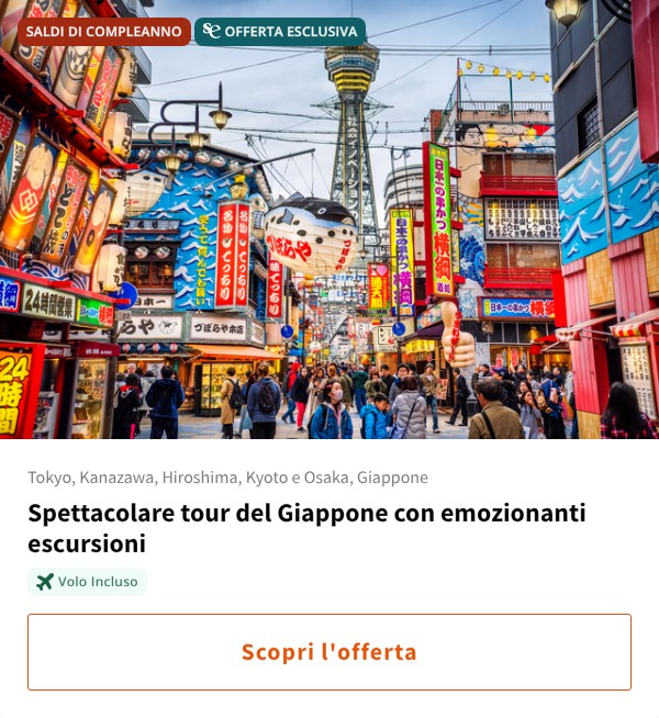 Spettacolare tour del Giappone con emozionanti escursioni