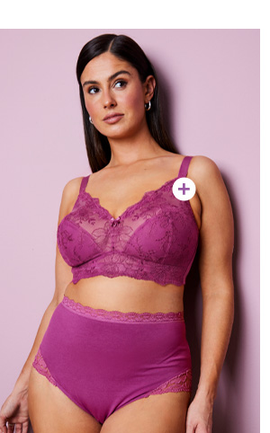 Reggiseno di supporto, pizzo ricamato, senza ferretto, coppa B - H – scopri ora