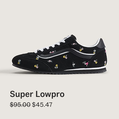 Floral Black Pink Super Lowpro Shoe