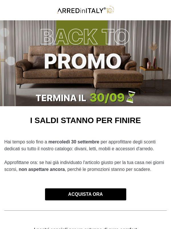 ULTIMI GIORNI DI SALDI: terminano il 30 Settembre