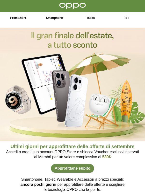 Ultimi giorni! Approfitta delle offerte di settembre su OPPO Store
