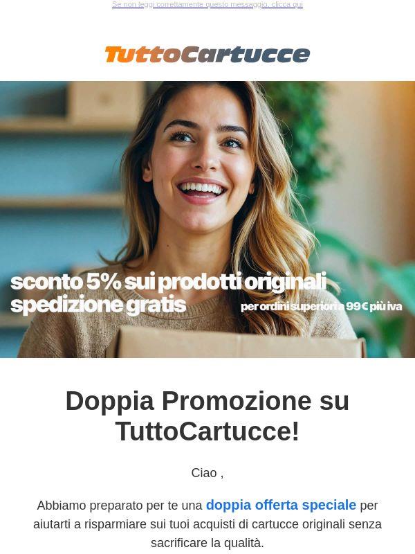 Doppia promo: -5% sugli originali + spedizione gratis da €99+IVA (fino al 28/09)