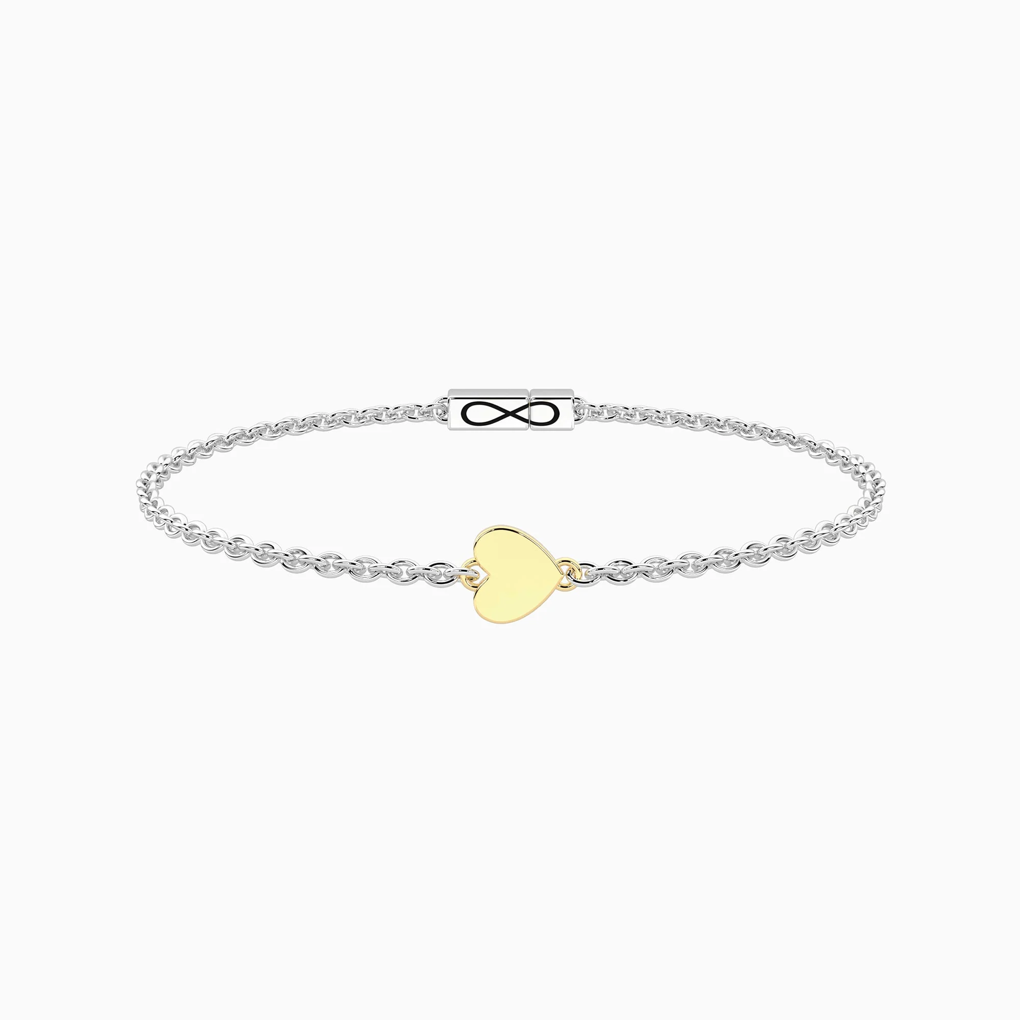 Image of Bracciale infinity con cuore 9 carati CUORE