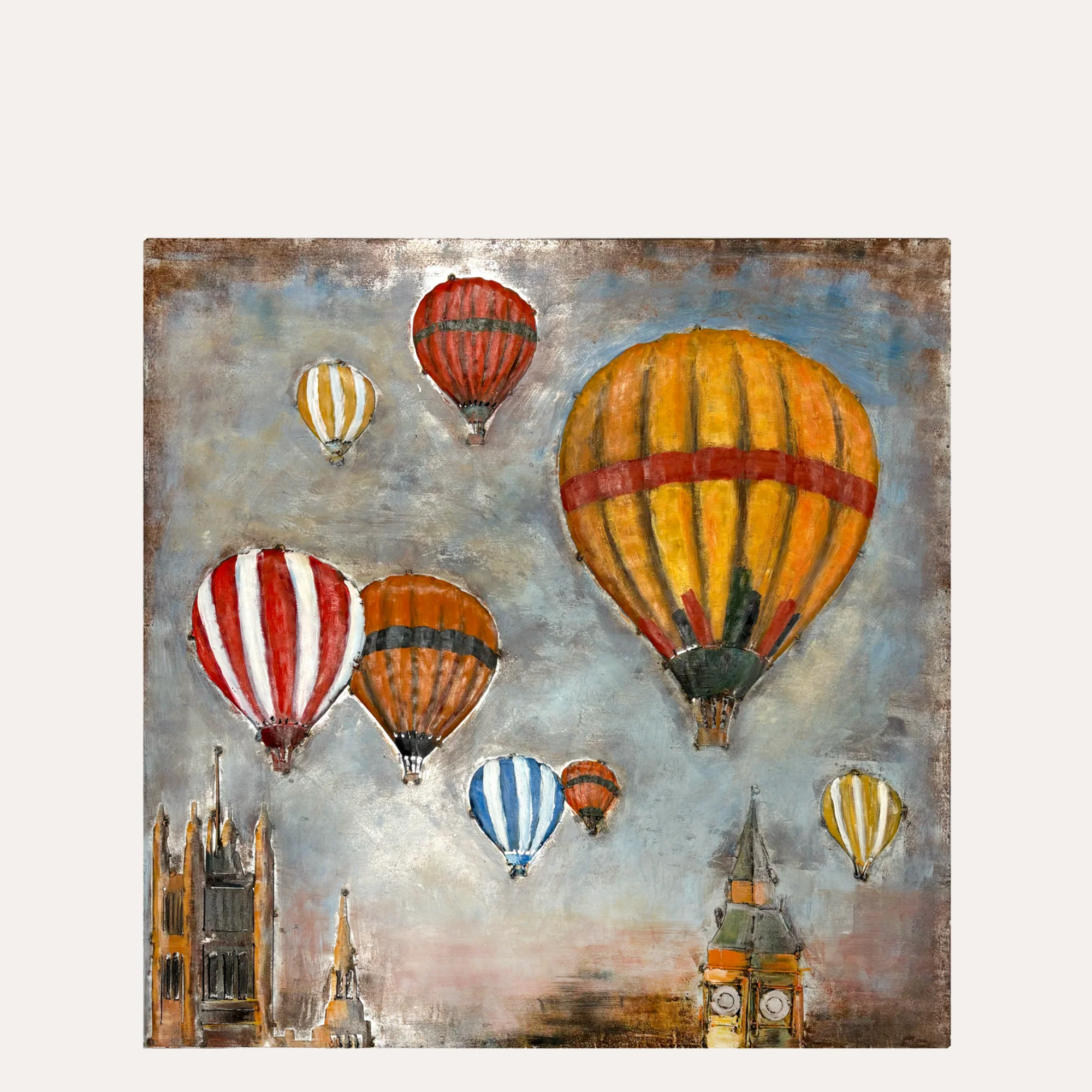 Image of Quadro Decorativo in Ferro Mongolfiere "London"