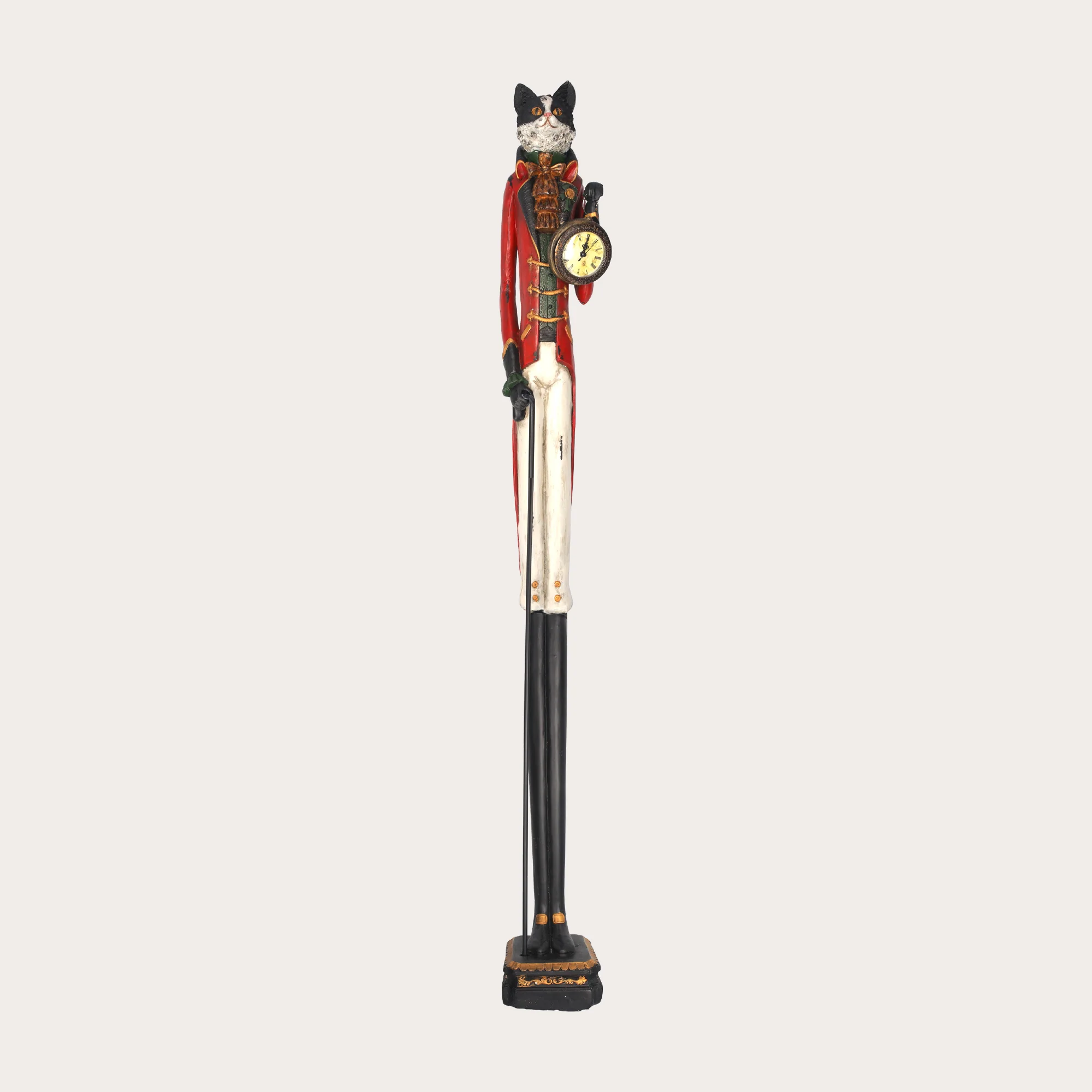Image of Statua Gatto con Orologio in Resina H. 143 cm