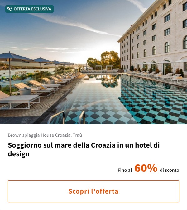 Soggiorno sul mare della Croazia in un hotel di design
