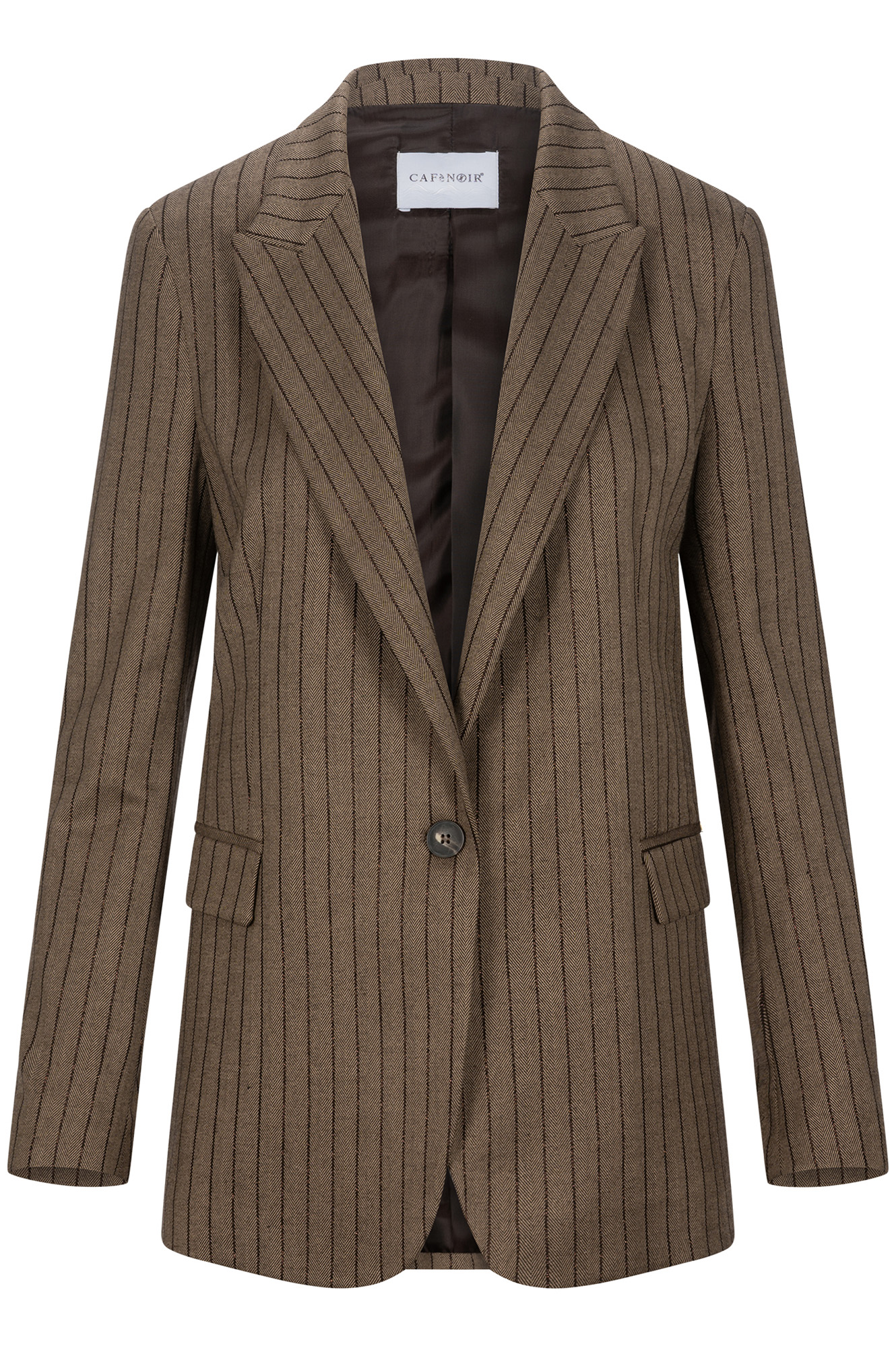 Image of giacca monopetto chevron lurex chevron lurex cioccolato