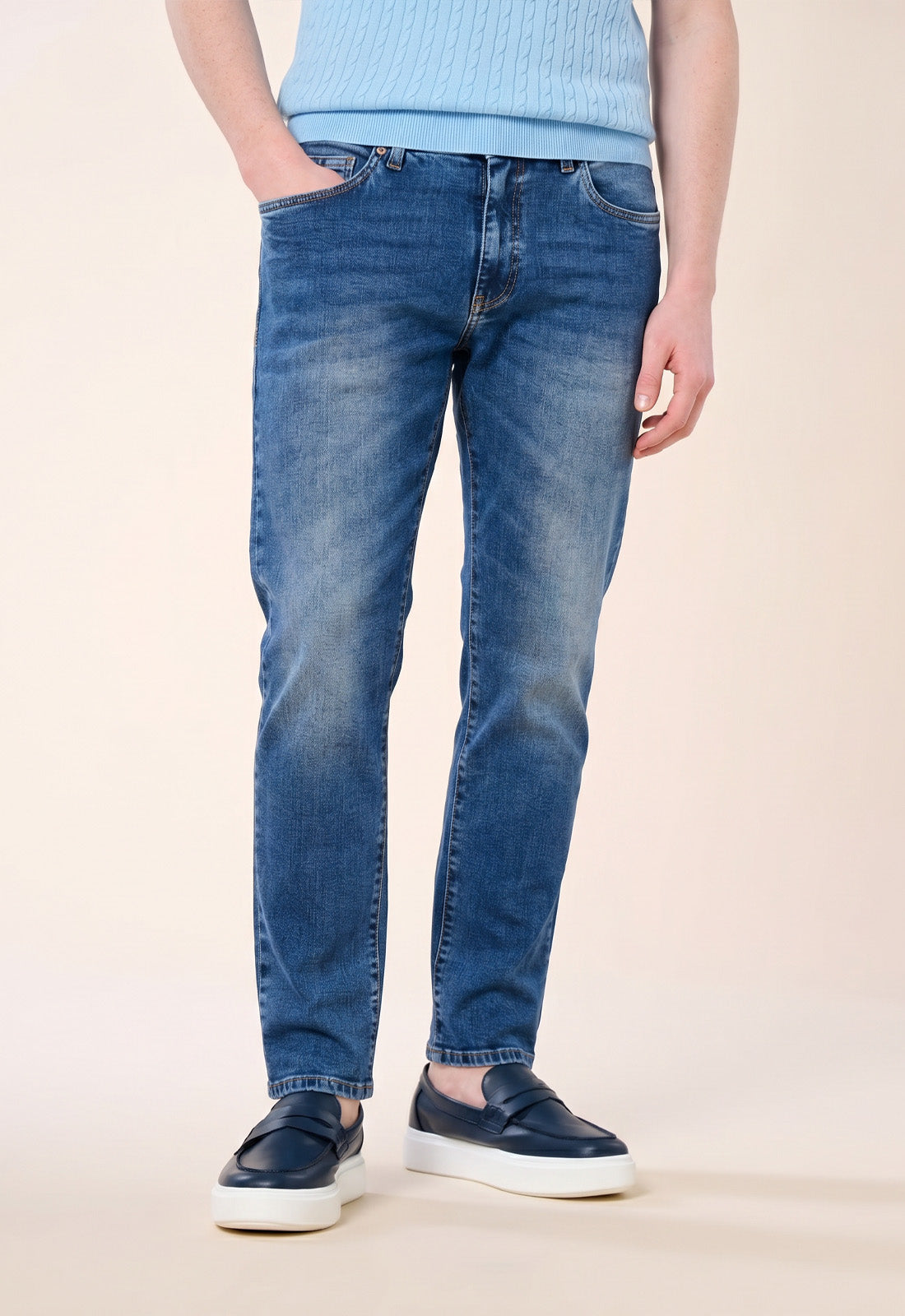 Jeans Denim Blue Lavaggio Medio - Denim / 46