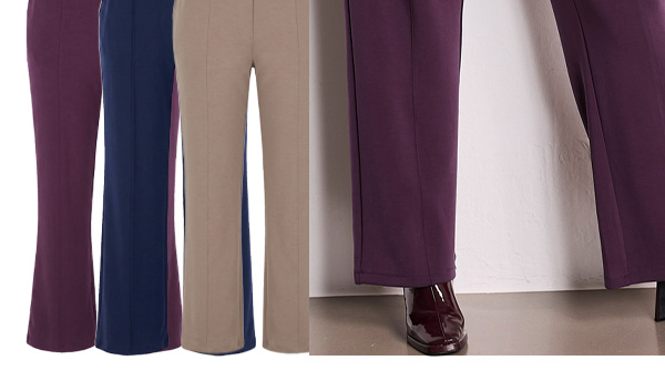 Elegante pantalone Slinky in un profondo viola