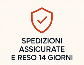 Shield icon with checkmark and text 'Insured shipping and 14-day returns' indicating protected delivery and easy returns policy