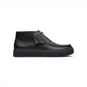 Stivaletti Stringati Wallabee Uomo in Pelle Nera | Clarks